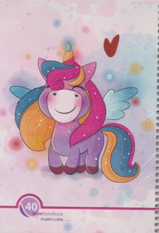 دفتر 40 برگ مجلد سیمی فانتزی (میم) یونیکورن