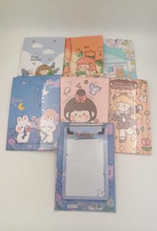 تخته شاسی A5 همراه با کاغذ آبرنگ - (آبی دختر و خرگوش)