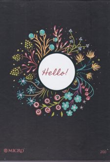 دفتر کلاسوری 26 حلقه 200 برگ قفل فلز جلدسخت میکرو (مشکی گل گلی)