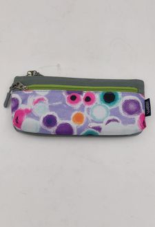 جامدادی دو زیپ پاکتی زوم (طوسی خال خالی بنفش)