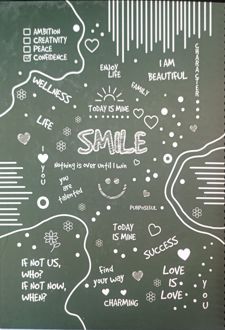 دفتر 200 برگ رحلی سیمی جلدسخت موضوعی (پودل) سبز - نوشته