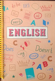 دفتر زبان 100 برگ وزیری سیمی جلد‌سخت (پودل) گلبهی