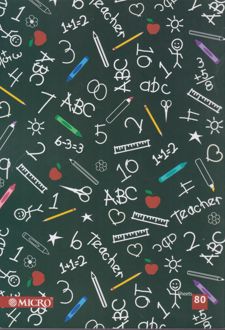 دفتر 80 برگ وزیری ته چسب میکرو (مشکی ریاضی)