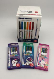 ماژیک نقاشی 6 رنگ جعبه مقوایی کرونا - (آدم‌‌فضایی)