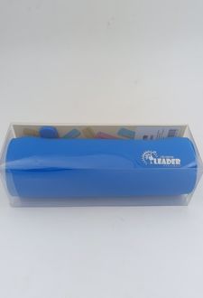 جامدادی تک زیپ سیلیکونی استوانه‌ای لیدر - (آبی)