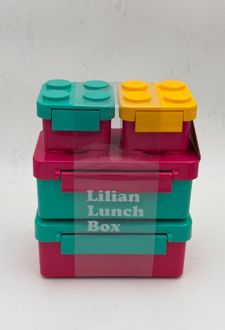 ظرف غذا سه طبقه لیلیان سبز و صورتی (هوکیا)