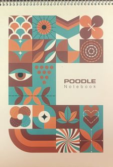 دفتر طراحی 50 برگ 100 گرم A4 جلد‌سخت سیم‌از‌بالا (پودل) کرمی