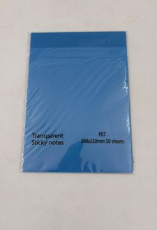 استیک‌نوت 50 عددی pvc شفاف A5 (آبی)