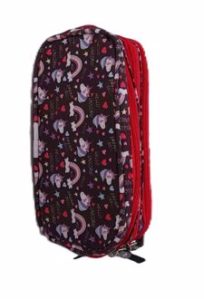 جامدادی سه زیپ مستطیل مغزی (MKM) - طرح رنگین‌کمان