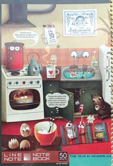 دفتر‌مشق 50 برگ کاغذ 80 گرم مجلد 7651 (لاین نوت) سرزمین‌عجایب طرح‌جور