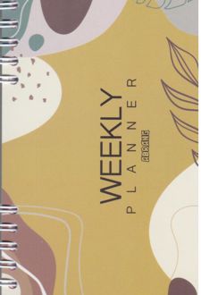 پلنر 100برگ 20*10 سیمی آبرنگ سری WEEKLY کد A033 (نخودی طرح‌دار)