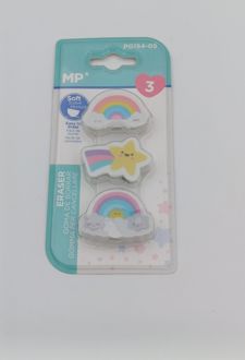 بلیستر 3 عددی پاک‌کن سر‌مدادی رنگین‌کمان (MP)