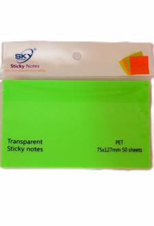 استیک‌نوت 50 عددی pvc شفاف (سبز)