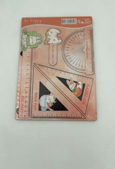 پک خطکش گونیا چوبی مهندس کوچولو (دکمه) - نارنجی