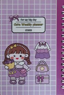 پلنر هفتگی A6 کیوت بنفش (آبرنگ)