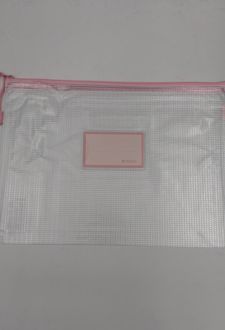 پوشه زیپ‌دار پاستلی A4 صورتی (MG)