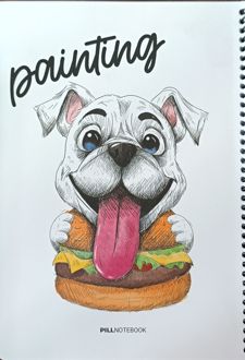 دفتر‌نقاشی 50 برگ وزیری سیمی (پیل) سگ - همبرگر