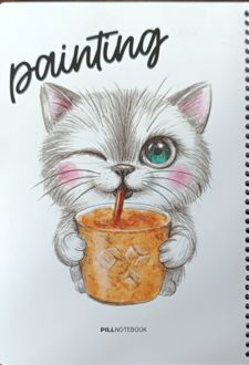 دفتر‌نقاشی 50 برگ وزیری سیمی (پیل) گربه - نوشیدنی