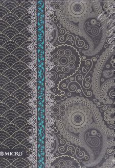 دفتر 100 برگ B5 سیمی کشدار طرح‌دار میکرو (سنتی مشکی)