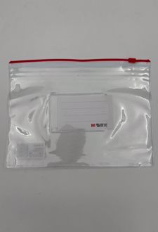 پوشه زیپ‌دار A5 شفاف قرمز (MG)