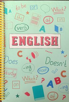 دفتر زبان 100 برگ وزیری سیمی جلد‌سخت (پودل) سبز