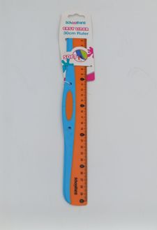 خط‌کش 30 سانت گریپ‌دار اسکول‌فنز - (آبی نارنجی)