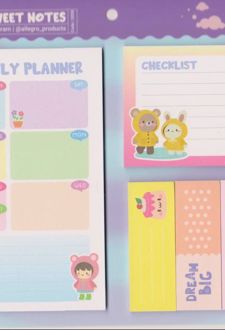 بلیستر نوت‌پد پلنر Sweet Notes (الگرو) بنفش خرس