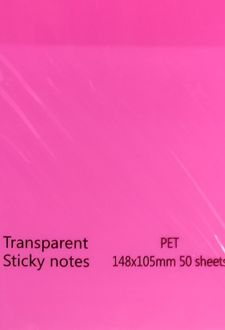 استیک‌نوت 50 عددی pvc شفاف A6 (صورتی)