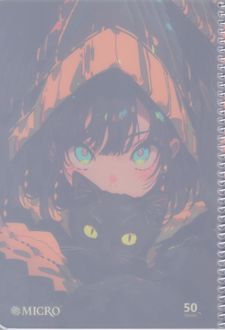 دفتر 50 برگ وزیری سیمی طلقی گلاسه انیمه میکرو (انیمه با گربه)