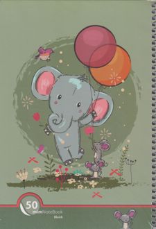 دفتر 50 برگ نقاشی جلد مقوایی سیمی فانتزی (میم) فیل