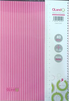 دفتر 40 برگ مجلد سیمی سری ژلاتو (الند) صورتی