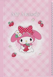 دفتر 80 برگ وزیری سیمی مجلد آبرنگ (خرگوش و توت فرنگی my melody)