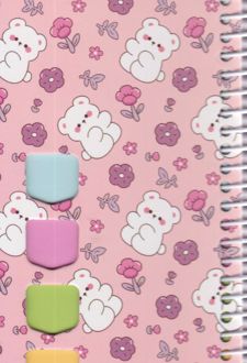 یادداشت 140 برگ سایز 16*8 جلدسخت (آوات) - صورتی خرس