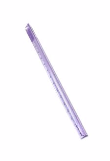 خط‌کش شفاف‌رنگی 15CM مثلثی (لانگو) بنفش