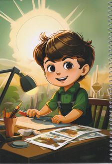 دفتر 80 برگ فنری تک‌خط گلاسه بچهای ایران (هدهد) - مهندس