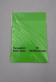 استیک‌نوت 50 عددی pvc شفاف A6 (سبز)