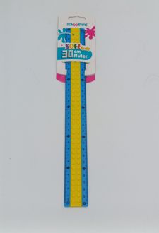 خط‌کش 30 سانت لگویی اسکول فنز - (آبی زرد)