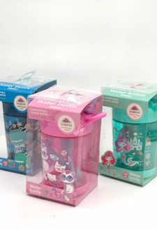 لیوان نی دار همزن دار 500 میل اسکول فنز - (صورتی)