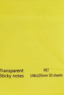 استیک‌نوت 50 عددی pvc شفاف A6 (زرد)