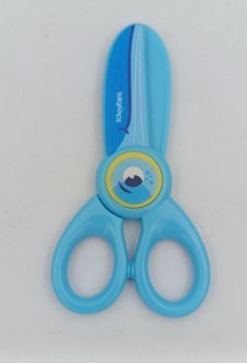 قیچی تیغه پلاستکی طرح حیوانات اسکول فنز - (آبی)