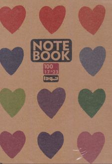 دفتریادداشت 100 برگ جلدسخت (نودا) طرح قلب رنگی