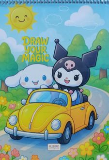 دفتر نقاشی 50 برگ A4 سیم از بالا فانتزی (آلگرو) - طرح 2