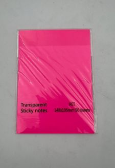 استیک‌نوت 50 عددی pvc شفاف A6 (صورتی)