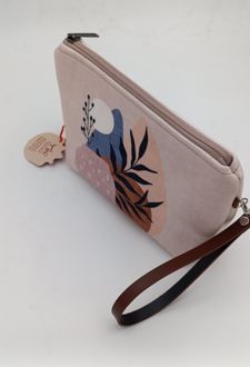 کیف لوازم بند‌چرمی (انار چاپ) کرم منظره