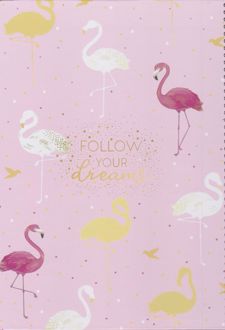 دفتر 100 برگ School رحلی جلدسخت (لانگو) فلامینگو صورتی