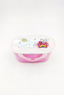 ظرف غذا دو طبقه دسته‌دار پلاستیکی (فرمی نو) - صورتی