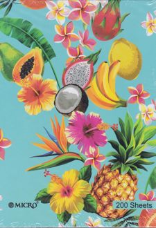 دفتر کلاسوری 26 حلقه 200 برگ قفل فلز جلدسخت میکرو (میوه‌های استوایی)