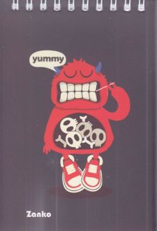 دفتر یادداشت 80 برگ سایز 14.5*10 فنر از بالا جلد گلاسه طرح فانتزی (زانکو) - مانستر