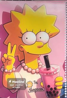 دفتر 60 برگ سیمی (مازلاین) - طرح سمیپسون ها صورتی