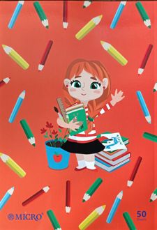 دفتر شطرنجی 50 برگ ته چسب میکرو (نارنجی دختر)